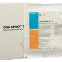 DURAMAX S silikónový superabsorpčný obväz krytie 20x20cm 10ks