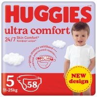 HUGGIES Plienky jednorazové Ultra Comfort Mega 5 (11-25 ks) 58 ks