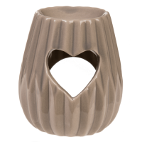 Aromalampa keramická so srdiečkom taupe 10 x 7,5 cm