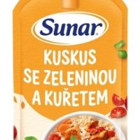 SUNAR príkrm KUSKUS SO ZELENINOU A KURACÍM MÄSOM 6m+ 120g