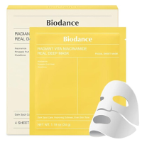 BIODANCE Radiant Vita Niacinamide Real Deep Mask rozjasňujúca maska pre pleť s hyperpigmentáciami balenie 4 x 34 g