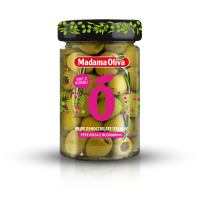 Madama Oliva zelené olivy bez kôstky s ružovým korením a rozmarínom v slanom náleve 300g - 1ks