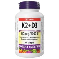 WEBBER NATURALS Vitamín K2 120 mcg + D3 1000 IU 60 kapsúl