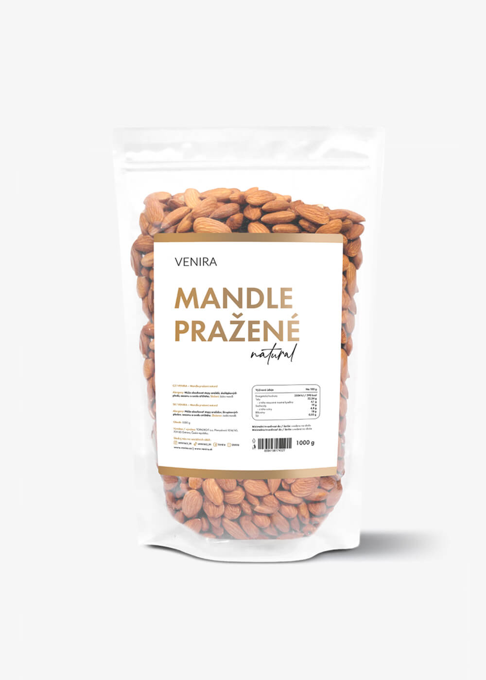 VENIRA mandle natural pražené, 1000 g 1000 g