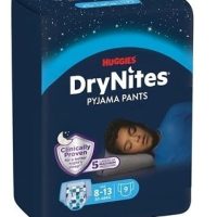 HUGGIES DRY NITES LARGE plienkové nohavičky PRE CHLAPCOV (8-13 rokov), 9ks