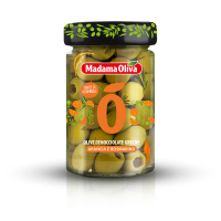 Madama Oliva zelené olivy bez kôstky s pomarančom a rozmarínom v slanom náleve 300g - 1ks