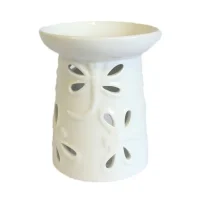 Biela keramická aromalampa vážka