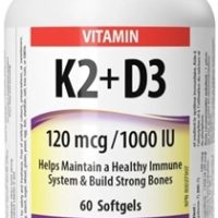 WEBBER NATURALS Vitamín K2 120 mcg + D3 1000 IU 60 kapsúl